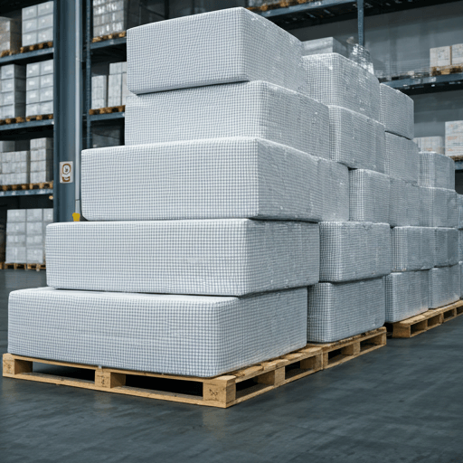 Neatly boxed home textile products ready for global shipment